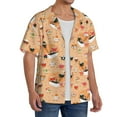 thumbnail image 2 of Gukieu Funny Sushi Print Men's Short-sleeved Shirts, Button-down Pocket Shirts, T-shirts, Beach Vacation Travel Summer Clothing-X-Large, 2 of 5
