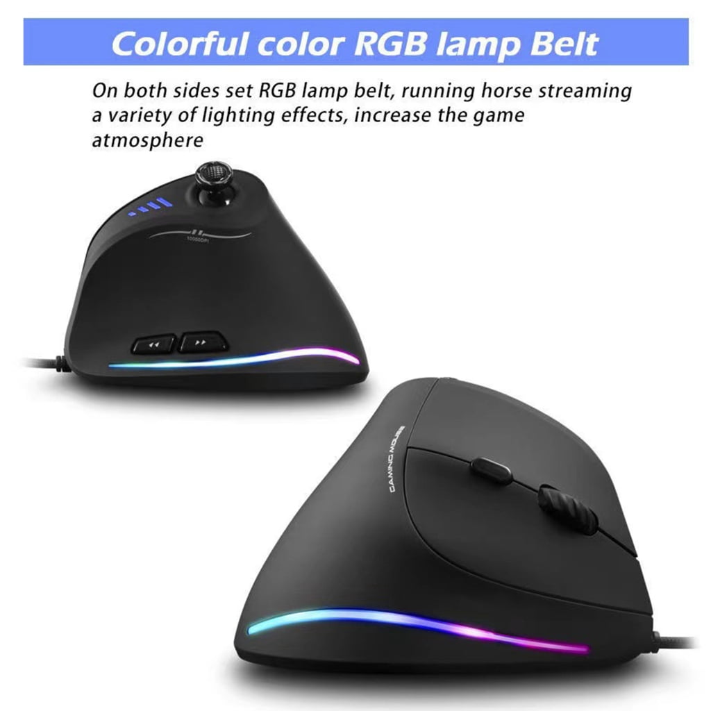 lanema Corded Gaming Mouse with Joystick 10000DPI Programmable Buttons Vertical Ergonomic Mouse Optical Computer Mouse PC Gaming