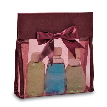 Clear Crystal Bow - Wine Vinyl Pouch with Bow 7