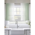 thumbnail image 6 of Sage Green Ombre Semi Sheer Window Curtains 45 Inches Long, Sage Green White Gradient Modern Rod Pocket Voile Silky Chiffon Curtain Light Filtering Drapes for Living Room, Kitchen, 52"x45", 2 Panels, 6 of 9