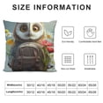 thumbnail image 5 of Orinice Owl Flowers Graphic Decorative Cushion Throw Pillow Cover Short Plush Home Decor 1PC 20x20in, 5 of 5