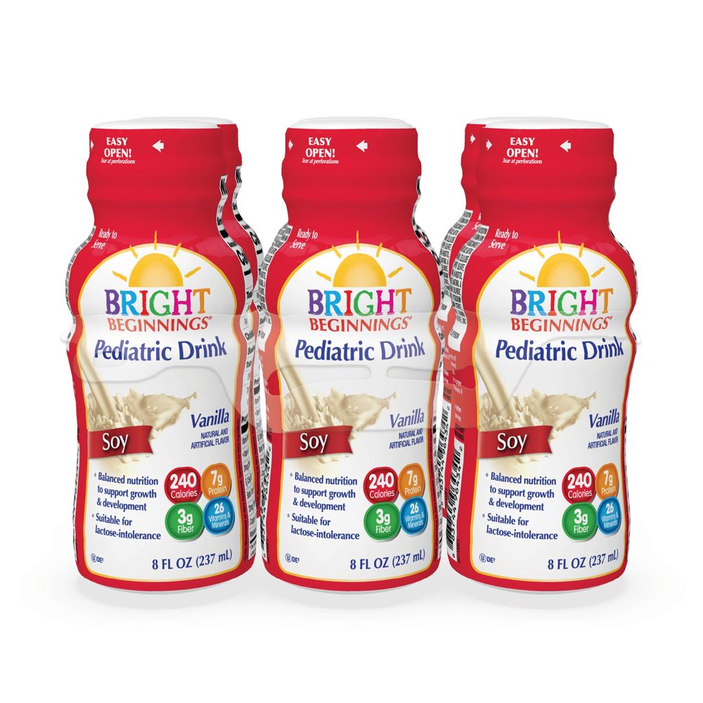 Bright Beginnings Soy Pediatric Drink, Vanilla, 8 fl oz, 6 Ct - Walmart