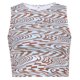 thumbnail image 5 of (Video disponible) Azul S, nueva camiseta sin mangas de estilo corredor con estampado de ondas de agua a la moda, camiseta sin mangas femenina que deja al descubierto el ombligo, 5 of 8
