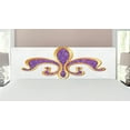 thumbnail image 1 of Fleur De Lis Headboard, Ornate Heraldic Design in Nostalgic Medieval Antique Elements, Upholstered Decorative Metal Bed Headboard with Memory Foam, King Size, Yellow Purple, by Ambesonne, 1 of 4