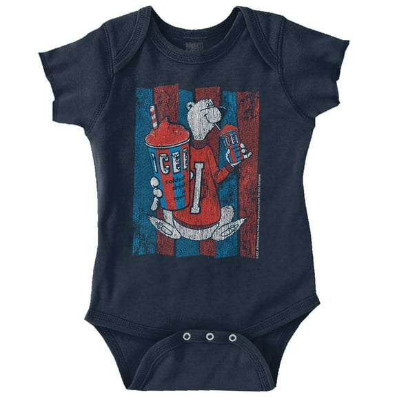 Official Icee Vintage Polar Bear Logo Romper Boys or Girls Infant Baby Brisco Brands 12M
