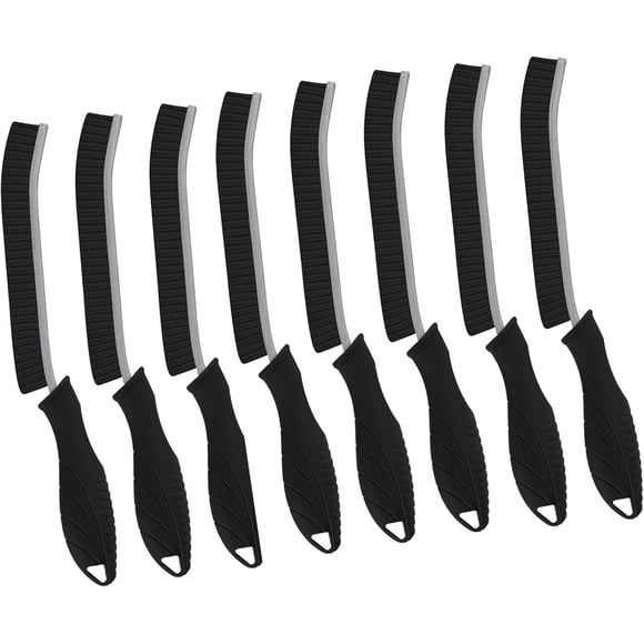 AEIMIAIDE 8pcs Crevice Cleaning Brush, Best Tool for Cleaning Grout, Gaps, and Sink, Cleaner Tools for Sinks, Tub, Shower, Tile, Toilet Seat(Black)