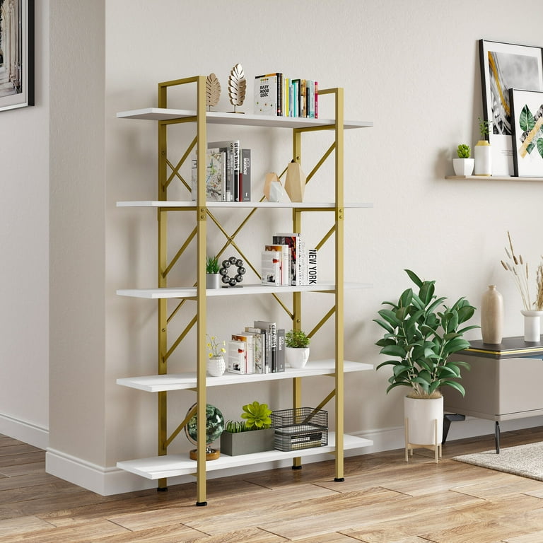 置物 chishop Amazon.com: HSH 5-Shelf Vintage Industrial Rustic Bookshelf
