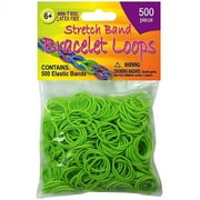 Stretch Band Bracelet Loops 500/Pkg-Neon Green, Pk 6, Pepperell
