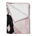 thumbnail image 2 of Indie Soft Flannel Fleece Throw Blanket, Hipster Portrait of Sitting Wild Wolf Glasses Smart Casual Outfit, Cozy Plush for Indoor and Outdoor Use, 60" x 80", Baby Pink Black Burgundy, by Ambesonne, 2 of 5