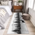 thumbnail image 3 of Black Deer Runner Rugs 2x6 ft Mountain Forest Animal Trees Nature Scenery Washable Hallway Rugs Non-Slip Floor Mats Absorbent Carpet Bedside Runners for Bedroom Kitchen Bathroom Laundry Room, 3 of 9