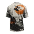 thumbnail image 5 of Halloween Shirts for Men Funny Graphic Tees Short Sleeve Crewneck Pumpkin Print Top Casual Halloween Costumes, 5 of 5