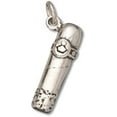 thumbnail image 1 of Sterling Silver 24" 1mm Box Chain 3D Smoking Cigar Pendant Necklace, 1 of 2