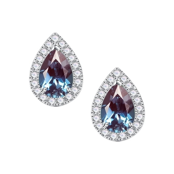 TINGN Birthstone Stud Earrings for Women Mom S925 Sterling Silver Halo Birthstone Earrings for Women Mom Anniversary Birthday Gifts