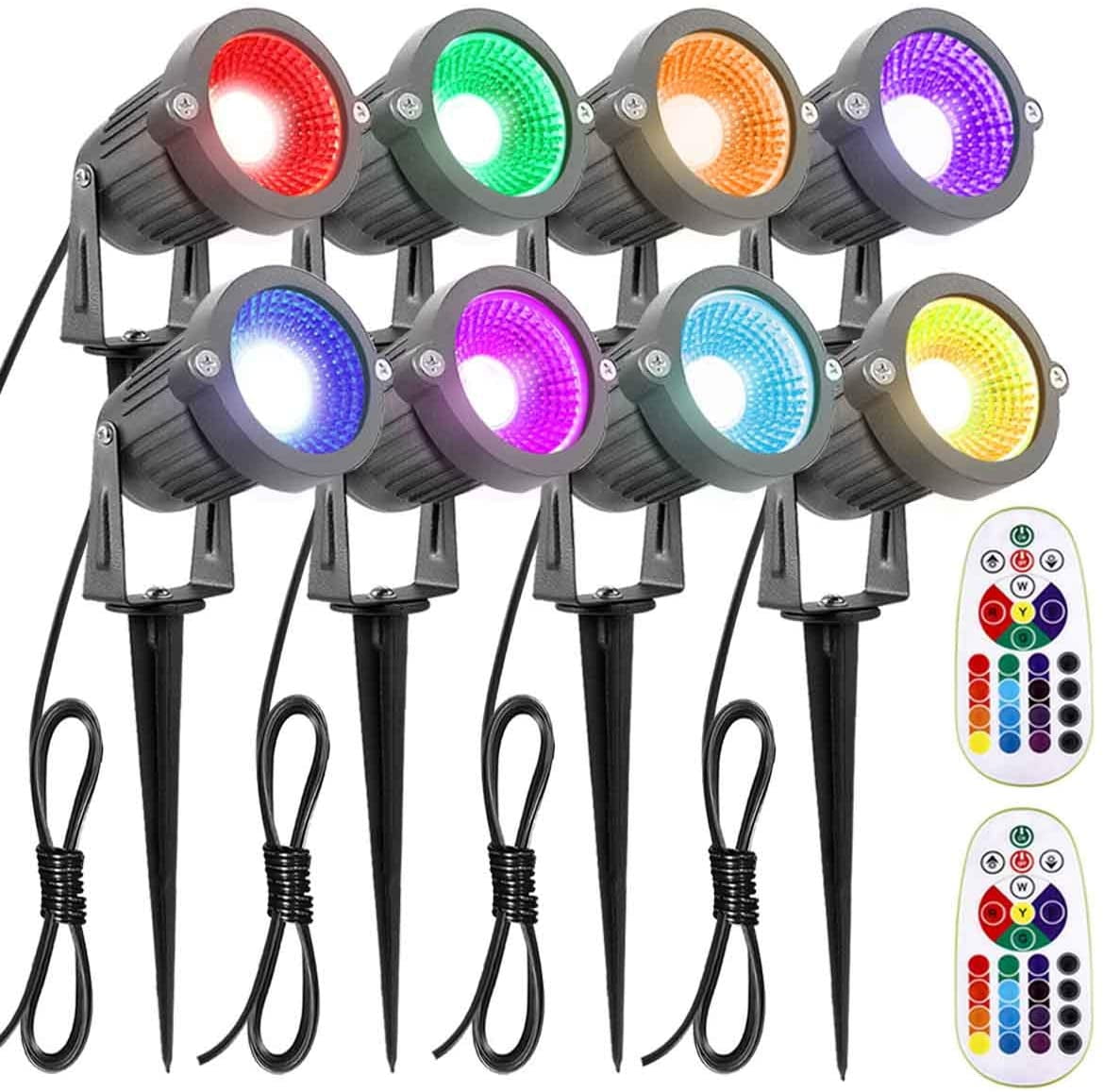 ZUCKEO Landscape Lighting 6W RGB Remote Control LED Landscape Lights