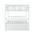 thumbnail image 2 of Full Over Full Bunk Bed with Trundle, Wood Bunk Bed with Safety Guardrail & Ladders, Separates Into 2 Full Size Platform Bed, Trundle Bunk Bed For Teens Adults (White), 2 of 10