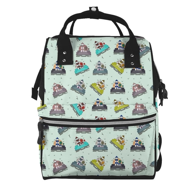 Disketp Lighthouse Mochila de Pañales de Gran Capacidad con Múltiples Bolsillos, Mochila de Viaje Multifuncional para Bebé, Unisex, Moderna y Resistente