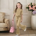 thumbnail image 2 of XIYON Cute Clothes For Girls Casual Fashion Outfit Bow Short Sleeve Top And Long Pants Comfy 2 Piece Playwear 9-10 Years, 2 of 5