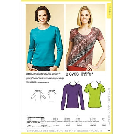 - Kwik Sew Pattern Tops, (XS, S, M, L, XL)