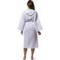 thumbnail image 3 of Waffle Hooded Long Robe Square Pattern White, 3 of 6