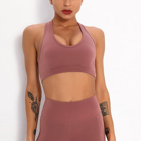 

Qazqa Fashion Women s Beauty Back Sports Bra Breathable Solid Color Yoga Vest Red M