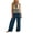 Navy, variant on Guluxicc 2 Piece Women's Outfit Sets Linen V Neck Stripe Tank Tops High Waist Pleated Wide Leg Pants Outfits for Summer Casual Wear