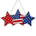thumbnail image 1 of Letrero colgante de madera Fiudx para la puerta del 4 de julio decoración del Día de la Independencia diseño en forma de estrella, 1 of 5