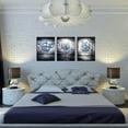 thumbnail image 3 of Hieng 3 Piece Moon Canvas Wall Art Tree with Full Moon Landscape Painting Prints Blue and Grey Bedroom Bathroom Decor Unframed, 3 of 6