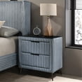 thumbnail image 3 of Blue Corduroy Bedroom Suite For Queen Bed With 2 Night Tables Modern Setup Convenient, 3 of 6
