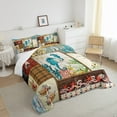 thumbnail image 5 of Ocean Patchwork Comforter Set ,Starfish Sea Shell Bedding Set Queen,Vintage Anchor Coral Bedding Comforter Sets,Rustic Lattice Sealife Duvet Insert with 2 Pillowcases Lightweight, 5 of 5