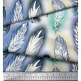 thumbnail image 2 of Soimoi Rayon Crepe Fabric Leaves & Feather Printed Fabric 1 Yard 46 Inch Wide, 2 of 3
