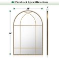 thumbnail image 4 of Espejo antiguo dorado arqueado, espejo de ventana de arco de 24 x 36 pulgadas con marco de metal con abalorio, espejo de arco dorado clásico, espejo de pared decorativo para sala de estar,, 4 of 8
