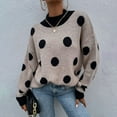 thumbnail image 2 of aDJFDGT Chandails d'Automne pour Femmes Mode Femmes Col à Nœud Uni Boutons Manche Tricoté Chandail Décontracté Haut Chaud, 2 of 7