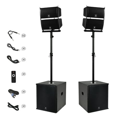 8000W P.M.P.O PRORECK CLUB 6000 15-inch 8000W 2.2 Channel DJ Powered Line Array Speaker with Wireless for Large Parties