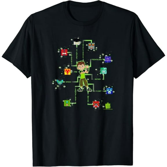 Ben 10 Ten Blocks T-Shirt, Black Color, Size S