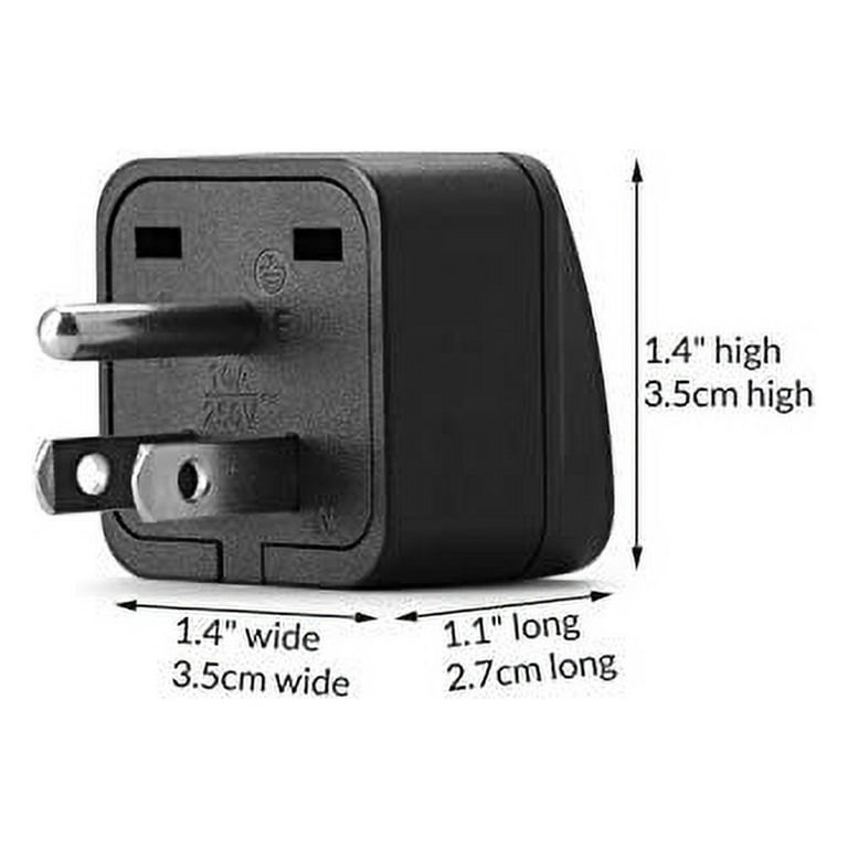 Unidapt US Travel Plug Adapter, EU,AU,UK,NZ,CN,in to USA (Type B), Grounded  3 Prong USA Wall Plug, EU to US Travel Adaptor and Converter, Power Outlet