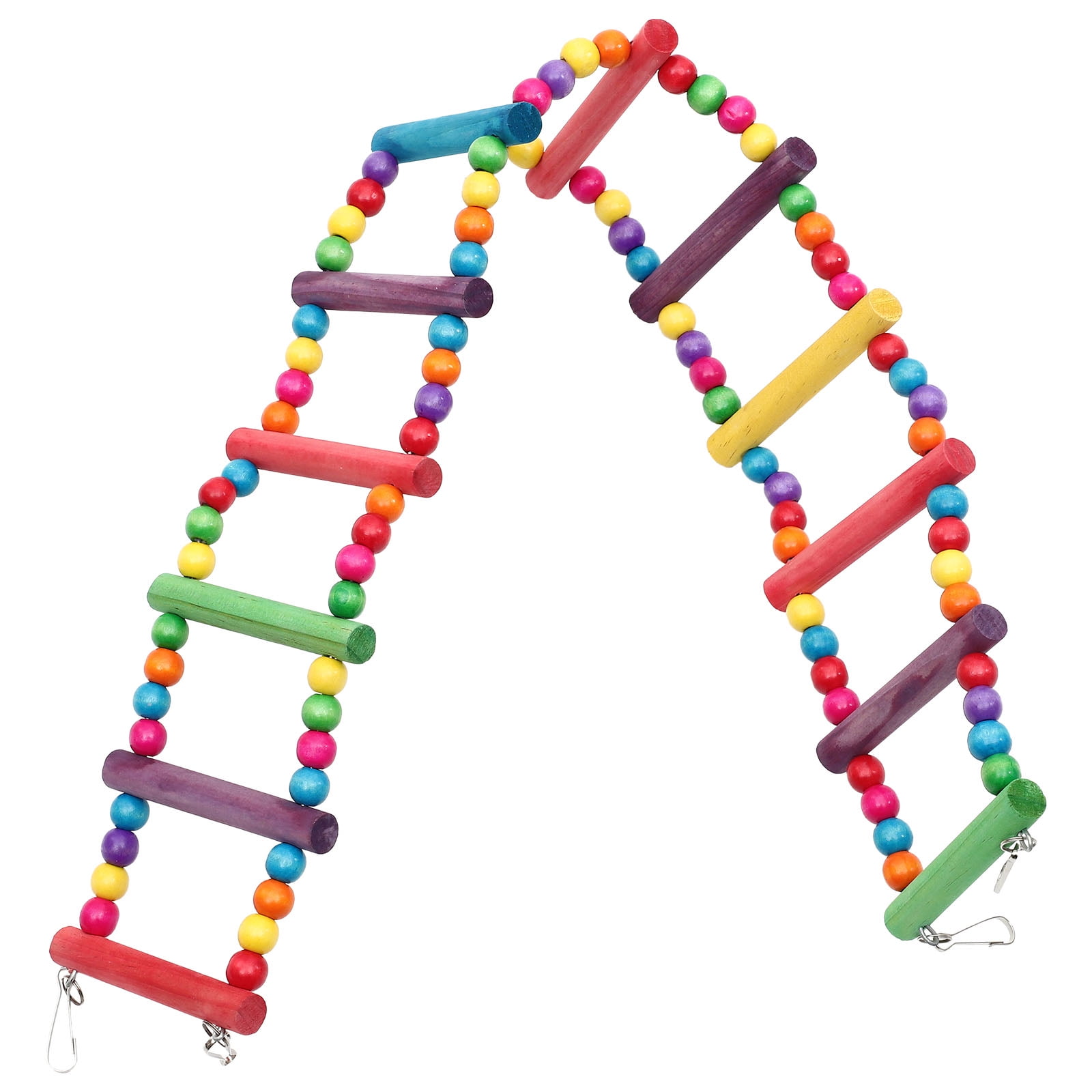 Phenofice Parrot Climbing Ladder Wood Bead Bite Resistant Bird Cage Toy 80cm