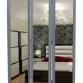 thumbnail image 3 of 3 Panel Wooden Foldable Mirror Encasing Room Divider,Light Gray and Silver- Saltoro Sherpi, 3 of 5