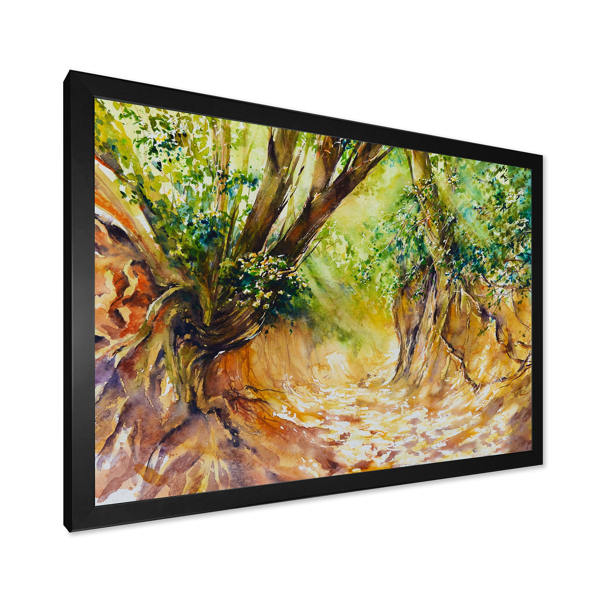 Designart 'Little Road in Deep Forest ' Traditional Framed Art Print