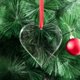 thumbnail image 1 of Venta al por mayor de adornos navideños de vidrio, decoración personalizada, adorno de cristal transparente k9 con forma de corazón de Navidad, 1 of 3