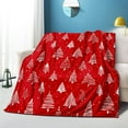 thumbnail image 3 of Christmas Throw Blankets Red Xmas Trees Blanket Winter Hand Drawn Pine Soft Cozy Xmas New Year Holiday Decorative Blanket for Couch Sofa Bed Gift Blanket(Blanket Xmas30021-80 x60), 3 of 5