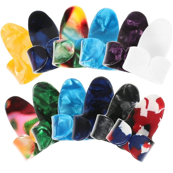 12 Pcs Picks Thumb Colored Guitar Excellent Craftsmanship Comfortable Finger