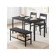 thumbnail image 2 of 4-person dining mesa set: moderno kitchen mesa con sillas y bench, ideal para para small spaces. features a metal frame y almacenamiento rack, perfect para apartments, 2 of 6