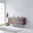 thumbnail image 5 of Palencia 60" Double Sink Wall-Mount Floating Dark Oak Bathroom Vanity No Mirror, 5 of 11