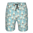 thumbnail image 4 of Naloa White Geese and Flower Men's Beach Shorts, Surfing shorts, Swim trunks, Quick Dry Swim Trunks for Surfing Beach Fun - Small, 4 of 9
