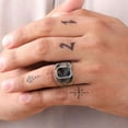 thumbnail image 2 of Blue Sapphire 925 Sterling Silver Men's Signet Ring Birthday Gift For Him, 2 of 2