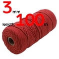 thumbnail image 1 of Christmas Cord/ 3mm 100m 3 Ply Coloured Macrame Cord/ Macrame Cord/Triple Strand Twisted Soft Cotton Rope/100% Cotton/DIY Macram, 1 of 7