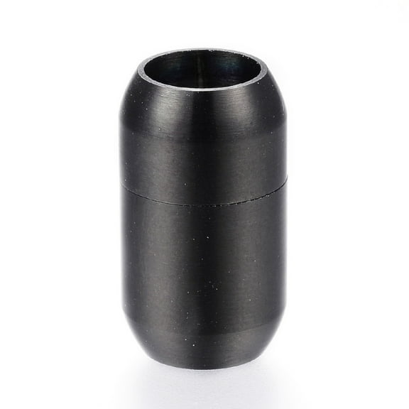 304 Stainless Steel Magnetic Clasps with Glue-in Ends Barrel Gunmetal 21mm Hole: 8mm