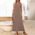thumbnail image 4 of Uootdi Robes Maxi pour Femmes Col Rond Sans Manches Robes Amples avec Poches Décontractées Longues Robes d'Été pour la Plage Cadeau, 4 of 8