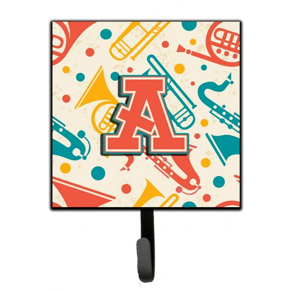 Carolines Treasures CJ2001-SH4-Parent Letter Retro Teal Orange Musical Instruments Initial Leash or Key Holder CJ2001