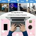 thumbnail image 6 of Pink Mouse Pad Large Desk Mat Gaming, Kawaii Desk Pads Stars Mouse Mat XXL Cute Keyboard Pad, Laptop Computer Mat with Non-Slip Base & Stitched Edges, Office Decor for Women 31.5" x 15.7", 6 of 7